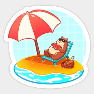 Relaxing day by the beach Sticker